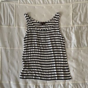 Navy Blue and White striped tank top. Size XL